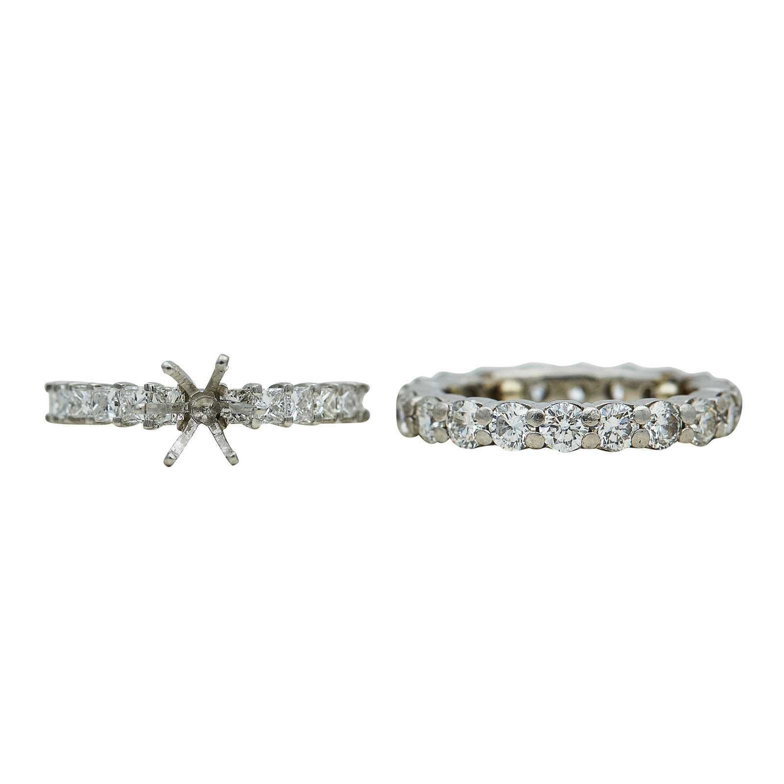 Platinum and Diamond Band & Engagement Ring Mounting Set (1 of 5)