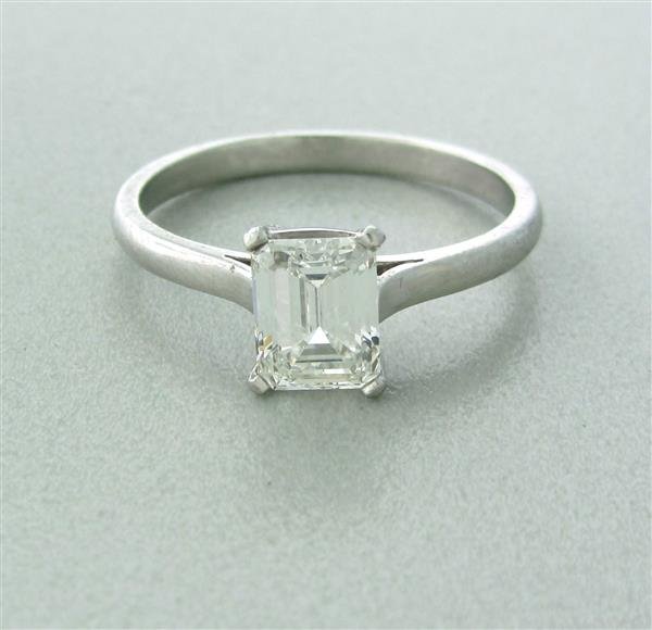 GIA Tiffany & Co Platinum 1.14ct Emerald Cut: measurements - ring size 5 1/2. diamond - 1.14ct I/IF. (see certificate for addl. info) marked - 28185278,1.14ct,Tiffany & Co,PT950. weight - 3.4g