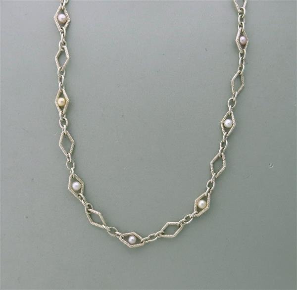 Charles Krypell Multi Color Pearl Necklace: Measurements-6ft 10in long, pearls are 6mm, marked- 925, weight-155.2, brand new, retail price $2970