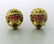 Estate 18k Gold Enamel Lion Head Cufflink Set