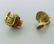Estate 18k Gold Enamel Lion Head Cufflink Set - 2