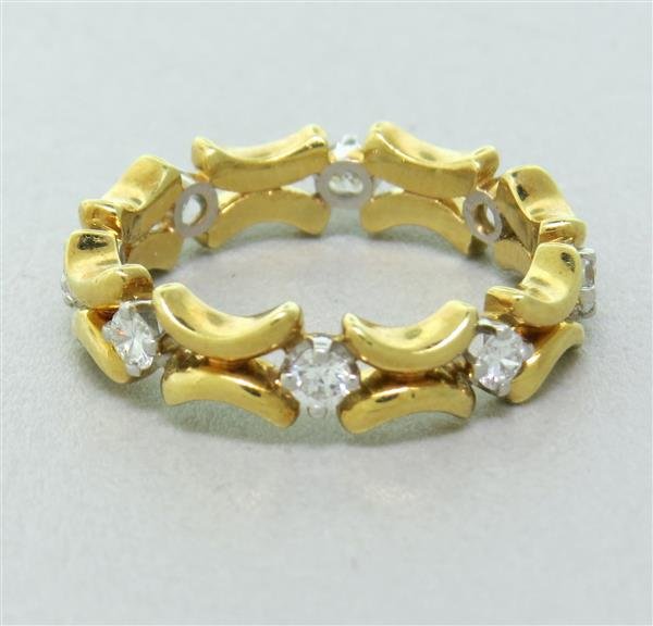 Vintage Tiffany & Co. 18K Platinum Wedding Band: Metal: 18K Yellow Gold, Platinum, Diamonds: approx. 0.40ctw. ,Clarity: VS, Color: G, Measurements: Ring size 6.5, Band is 4.8mm , Marked: 18K , Plat, Tiffany, Weight: 5.3g