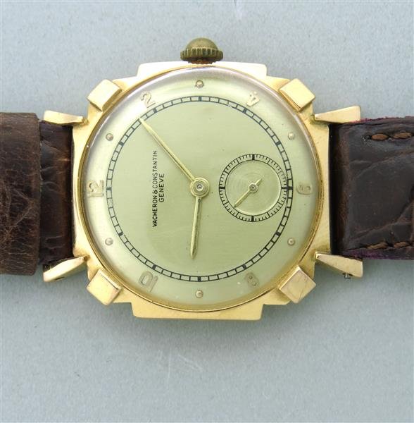 Vintage Vacheron Constantin Rose Gold Watch: 17 jewel movement cal. 458/3B.Dial and movement are signed Vacheron Constantin, case is not signed.