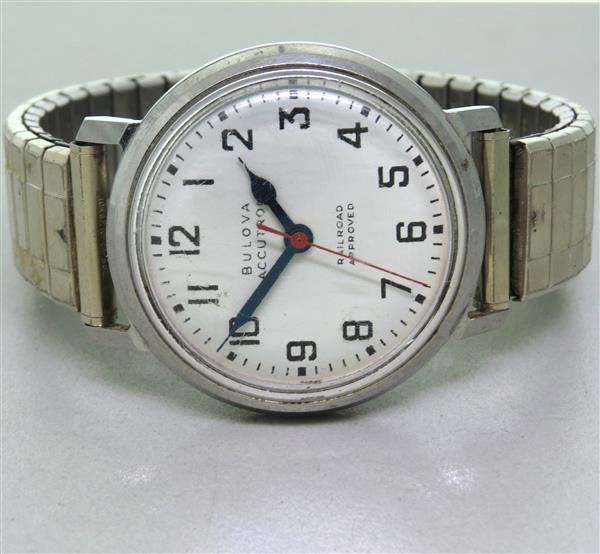 Bulova Electric Accutron Railroad Watch Bracelet: Case is 34mm in diameter. waterproof case, ref. M6 A 59003.