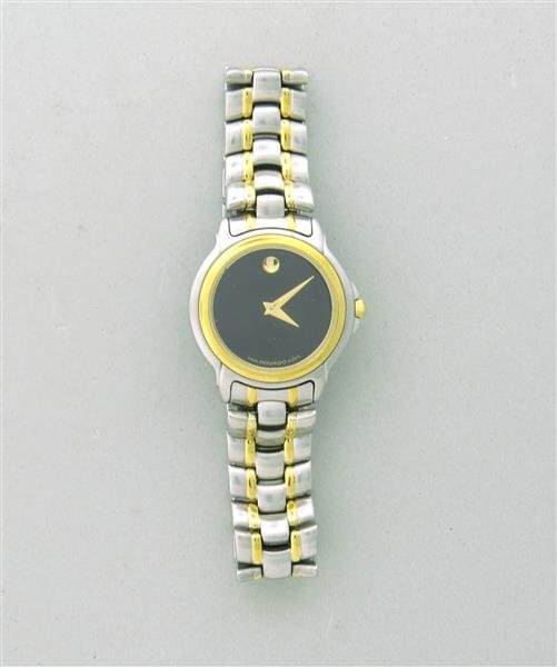 Movado Two Tone Steel Quartz Watch Bracelet: Stainless steel case - 28mm excl. crown x 25mm excl. lug tips. deployment clasp. quartz movement.