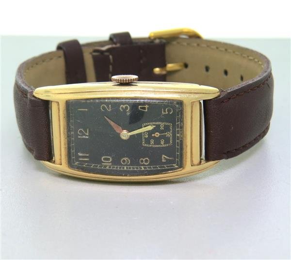 1940s Eterna 14k Gold Watch: 14k gold case - 21mm x 40mm with lugs. weight - 27g