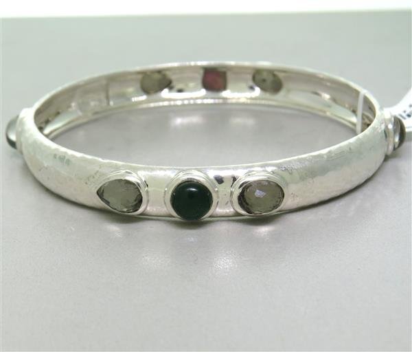 New Ippolita Silver Wonderland Mosaic Bangle Bracelet: Bracelet will fit up to 7" wrist and is 9.8mm wide. Features 8 faceted gemstones. Marked - Ippolita, 925. Weight - 27.9g