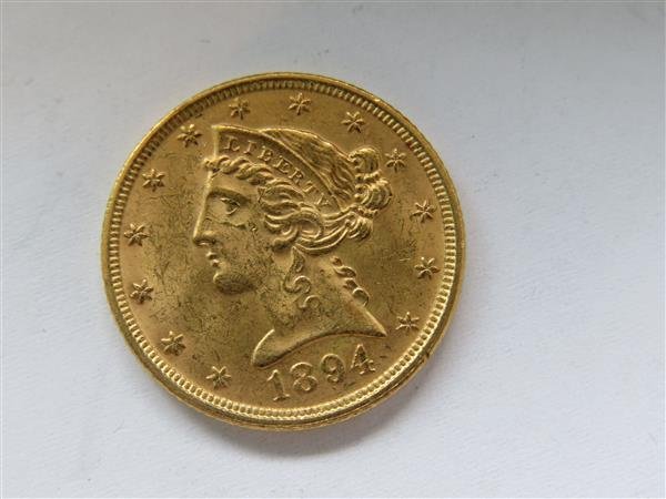 1894 Half Eagle 5 Dollar Gold US Coin: 1894 Half Eagle 5 Dollar Gold US Coin