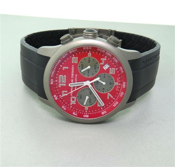 Porsche Design Tutanium Mens Watch: Titanium case - 42mm in diameter, excl. crowns and lug tips. Original deployant buckle and rubber band. automatic movement - running order. Retail is $5900.