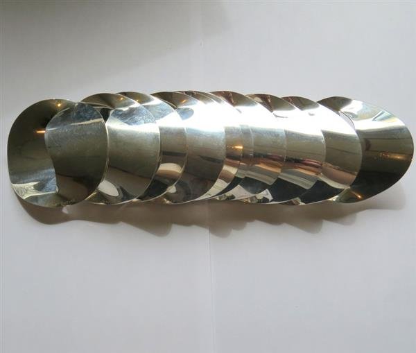 Modern Sterling Napkin Ring Holder 10pc: 10 napkin rings/holders - 2 7/8" x 2 1/2". Marked - Sarine,925. weight - 11.26 ozt