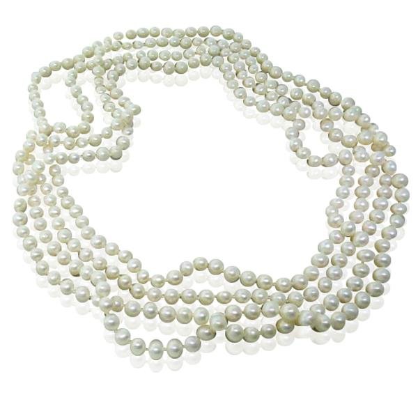 Opera Length 7.5mm to 7.8mm Pearl Necklace: Necklace is approx. 100" long. Perls are 7.5mm to 7.8mm in diameter. weight - 198g
