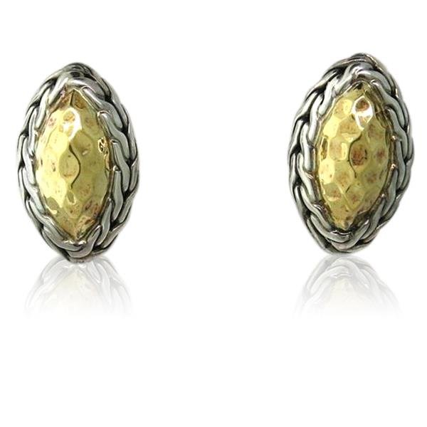 John Hardy Sterling 22k Gold Earrings: Earrings are 25mmx 15mm. Marked JH,925,22k. weight 10g