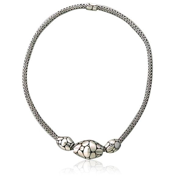 John Hardy Kali Sterling Slide Pendant Necklace: Necklace is 16" Long, Largest Pendant is 25mm x 8mm. Marked JH,925. weight - 59.2g