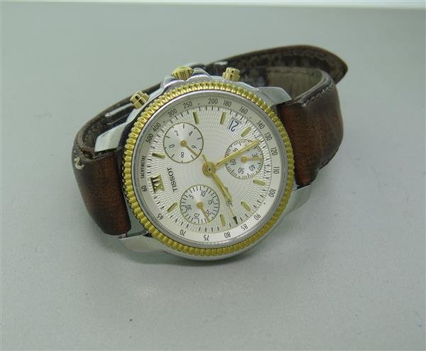 Tissot Two Tone Steel Chronograph Watch: Two tone case - 37mm in diameter,excl. crown and lug tips. Quartz movement - running order. 3 registered chronograph,center second hand.