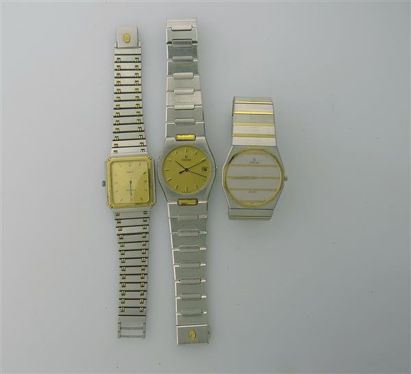 Lot of Three Concord Mens Watches: Concord Mariner SST, Concord La Costa. Quartz Movement. Not Running. Clasp Broken On One Bracelet. One Watch Caseback Engraved.