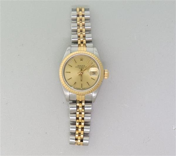 Rolex Date 18k Gold Steel Watch ref 69173: Steel and gold case - 25mm in diameter excl crown and lugs. Automatic movement - running order. ref 69173,serial 894****.Original gold tone dial with applied gold markers,date at 3 o'clock. Origin