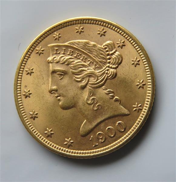 1900 Liberty Head Half Eagle 5 Dollar Gold US Coin: 1900 Liberty Head Half Eagle 5 Dollar Gold US Coin