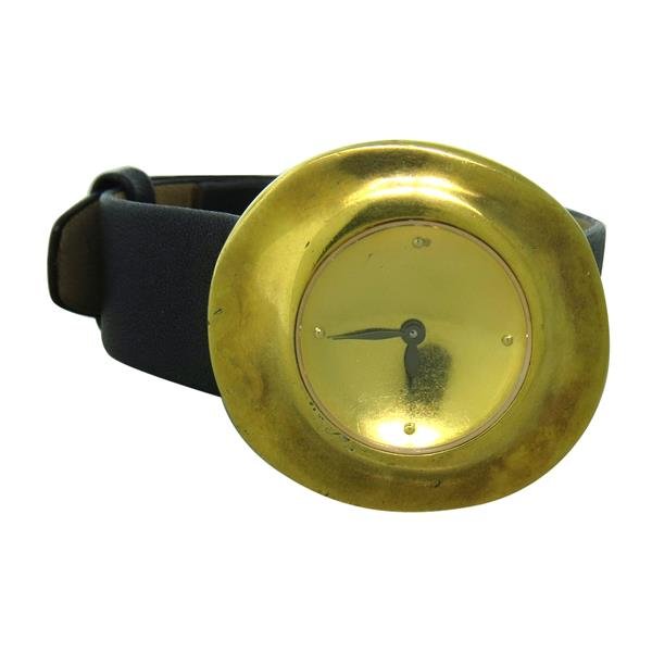 Robert Lee Morris RLM Sterling Watch: Sterling case - 34mm x 37mm. Quartz movement - not running. RLM leather band and silver deployant hidden buckle