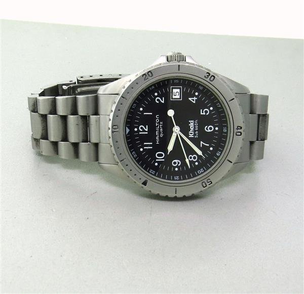 Hamilton Khaki Sub 660Ft Watch: Case - 38mm in diameter. Rotating bezel, black dial with luminous hands, date at 3 o'clock. Quartz movement - running order.Watches are guaranteed to be in running order, if described as such, at