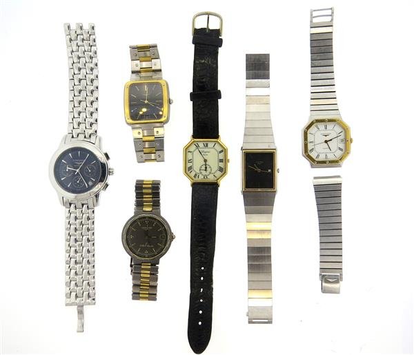 Longines Accutron Watch Lot of 6: 5 Longines and 1 Accutron watch. Functions - small second hand at 6 o;clock, 3 reg. chronograph, date at 3, 6 and between 4 and 5 o'clock, center second hand.5 quartz - not running, 1 automatic -