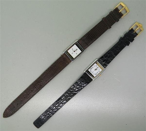 Concord Two Tone Watch Lot of 2: Lot of 2 Concord two tone stainless steel watches - cases measure 19mm excl crown x 27mm lug tip to lug tip; and 18mm excl crown x 27mm lug tip to lug tip. Quartz movements - not running.Watches are g