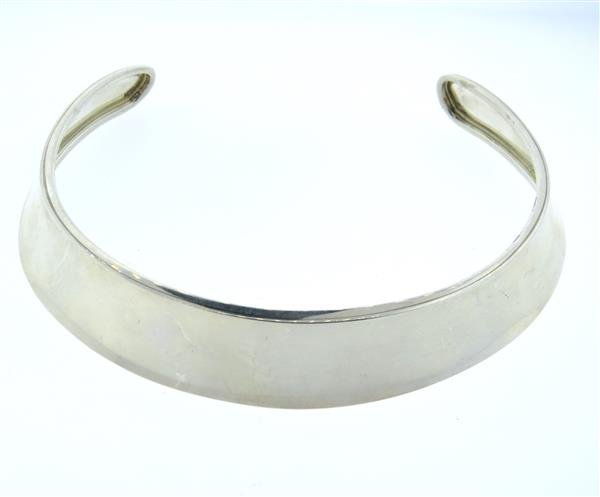 Robert Lee Morris RLM Sterling Collar Cuff Necklace: Necklace will fit approx. 14" neck and is 24mm wide. Marked 925 and RLM signature. weight - 69.3grColor stones have not been tested for color and clarity enhancement,unless stated otherwise. Watc