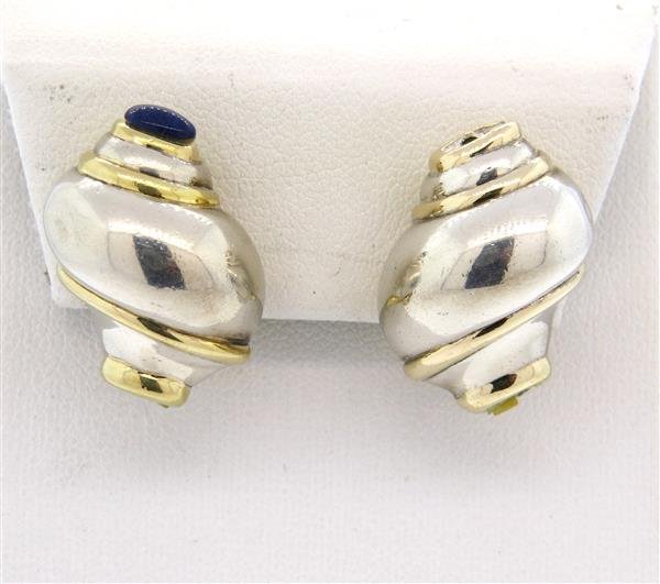 Seaman Schepps Sterling Lapis Shell Earrings (1 of 4)