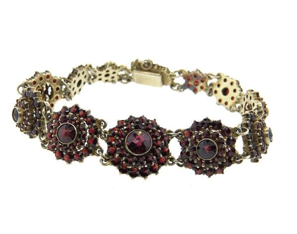 Bohemian Garnet silver Bracelet (1 of 3)