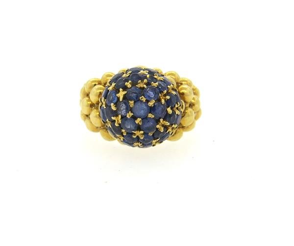 18k Gold Sapphire Ball RIng (1 of 3)