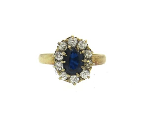 14k Gold Diamond Sapphire Ring (1 of 4)