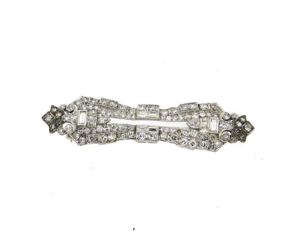Palladium 2.76ctw Diamond Brooch Pin (1 of 4)