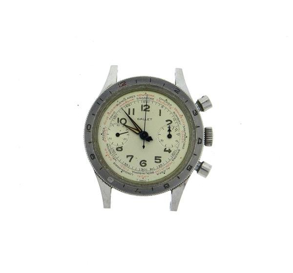 1960s Galet Chronograph Stainless Steel Watch (1 of 7)