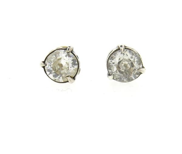 Antique 14k Gold Old European Diamond Stud Earrings (1 of 4)