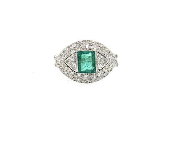18k Gold Emerald Diamond Ring (1 of 5)