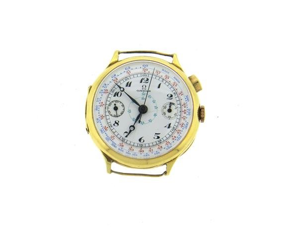 Rare 1930s Omega Single Button Chronograph 18k Gold (1 of 7)