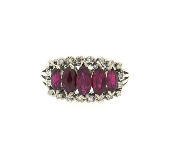 18K Gold Diamond Ruby Ring (1 of 4)