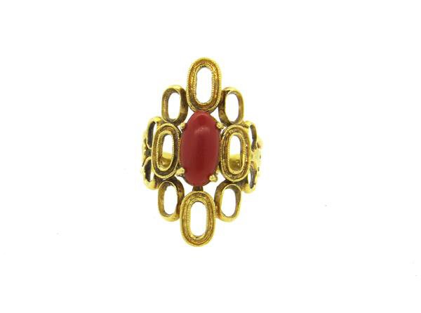 18K Gold Coral Ring (1 of 4)