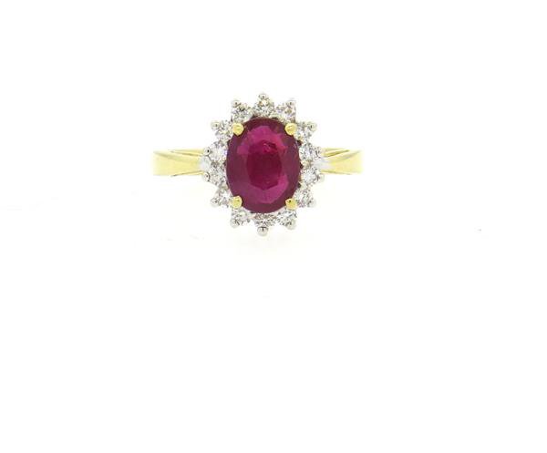 18k Gold 2.10ct Ruby Diamond Ring (1 of 5)