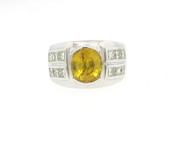 14K Gold 1.50ctw Diamond Yellow Sapphire Ring (1 of 4)
