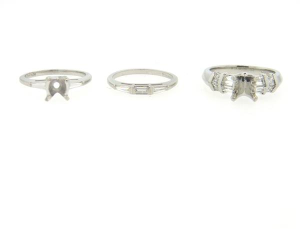 Platinum Diamond Engagement Wedding Ring Lot of 3 (1 of 3)