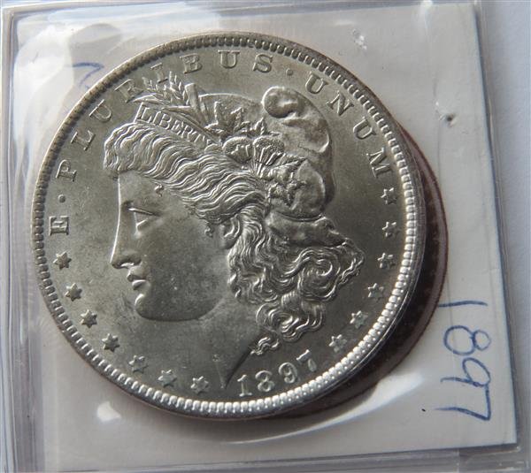 1897 Morgan Dollar Silver US Coin (1 of 2)