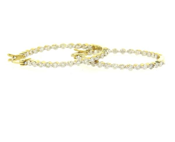 14K Gold 1.50ctw Diamond Hoop Earrings (1 of 4)