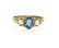 Antique English 9K Gold Sapphire Pearl Ring