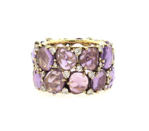 Pomellato Lulu 18K Gold Diamond Amethyst Ring (1 of 3)