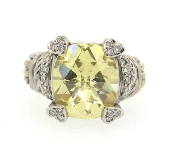 Judith Ripka 18K Gold Canary Crystal Diamond Ring (1 of 3)