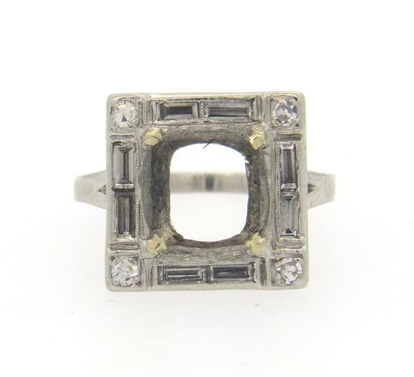 Art Deco Platinum Diamond Ring Setting (1 of 3)
