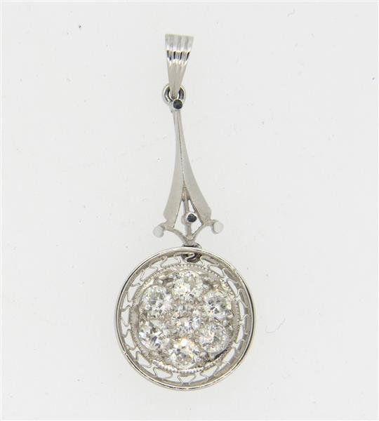 Art Deco Platinum Diamond Pendant (1 of 3)