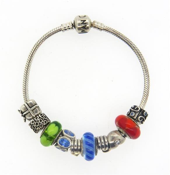 Pandora Sterling Silver Multi Charm Bracelet (1 of 2)