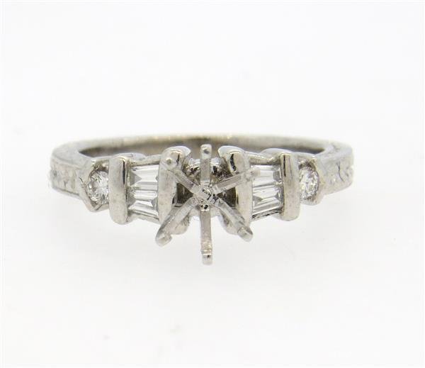 Modern Platinum Diamond Engagement Ring Setting (1 of 4)