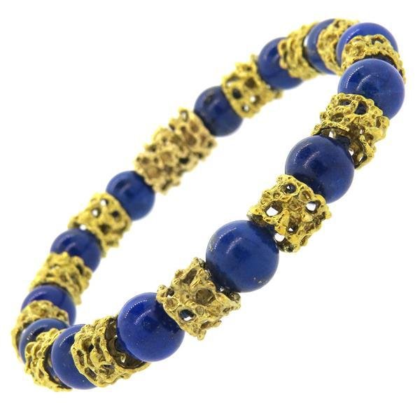 1960s Lapis and 18k Gold Bracelet (1 of 4)
